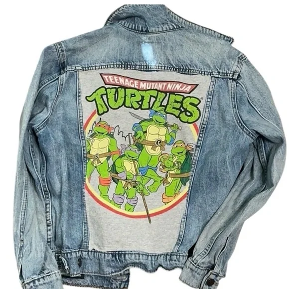Teenage Mutant Ninja Turtles Upcycled Women’s Denim Jean Character Jacket - Picture 4 of 9